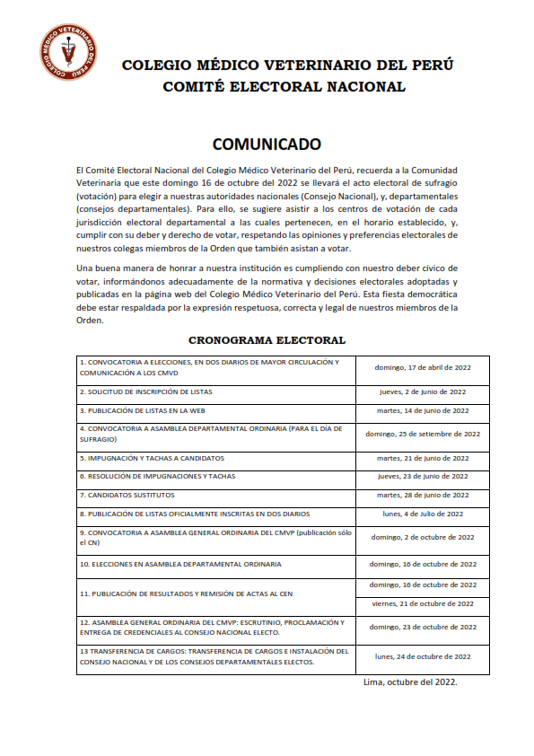 COMUNICADO Invitación al Acto Electoral de Sufragio_001