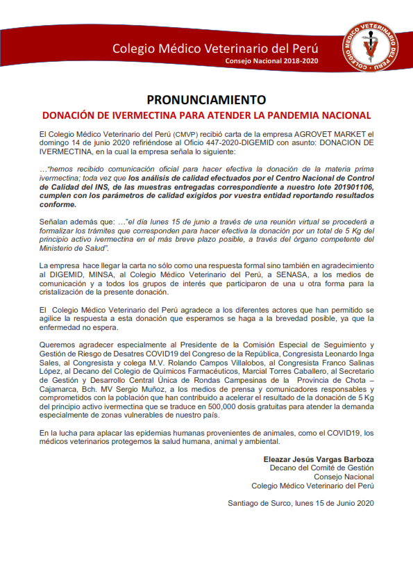 PRONUNCIAMIENTO DONACION IVERMECTINA_001