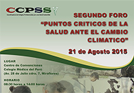 CCPSS – SEGUNDO FORO – PUNTOS CRÍTICOS DE LA SALUD ANTE CAMBIO CLIMÁTICO