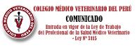 COMUNICADO –  Entrada en vigor de la Ley de Trabajo del Profesional de la Salud Médico Veterinario – Ley Nº 3115