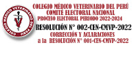 PROCESO ELECTORAL PERIODO 2022-2024 – RESOLUCIÓN N° 002-CEN-CMVP-2022