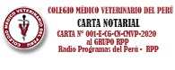 CARTA NOTARIAL – CARTA N° 001-E-CG-CN-CMVP-2020 al GRUPO RPP – Radio Programas del Perú –  RPP